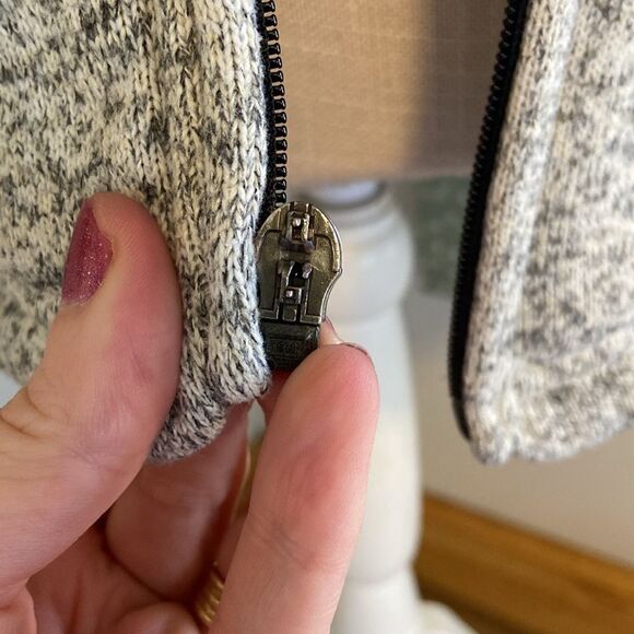 The North Face Gray & White Heathered Crescent Full Zip Hoodie Jacket Sz Medium - Picture 4 of 10
